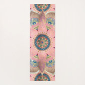 トレンディーメタリック金ゴールド及びピンクマンダラデザイン ヨガマット (裏面)