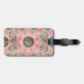 トレンディーメタリック金ゴールド及びピンクマンダラデザイン ラゲッジタグ (裏面横)