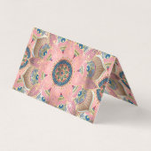 トレンディーメタリック金ゴールド及びピンクマンダラデザイン 名刺 (裏面)