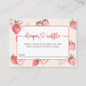 トレンディーメドウいちご赤ちゃんシャワーおむつラッフル エンクロージャーカード (正面)