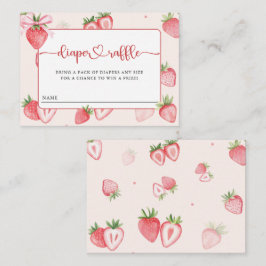 トレンディーメドウいちご赤ちゃんシャワーおむつラッフル エンクロージャーカード