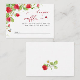 トレンディーメドウいちご赤ちゃんシャワーおむつラッフル エンクロージャーカード