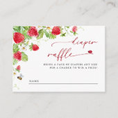 トレンディーメドウいちご赤ちゃんシャワーおむつラッフル エンクロージャーカード (正面)