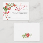 トレンディーメドウいちご赤ちゃんシャワーおむつラッフル エンクロージャーカード (正面/裏面)