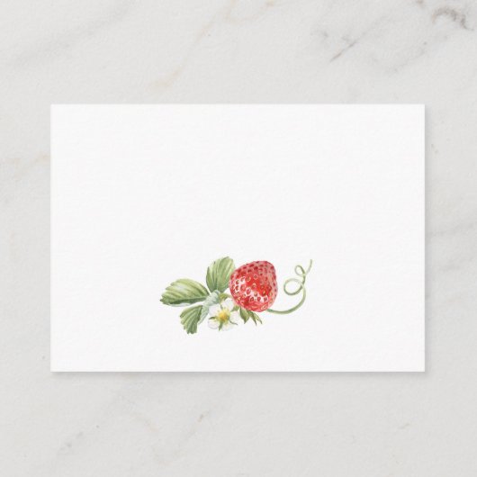 トレンディーメドウいちご赤ちゃんシャワーおむつラッフル エンクロージャーカード (裏面)