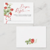 トレンディーメドウいちご赤ちゃんシャワーおむつラッフル エンクロージャーカード (正面/裏面)