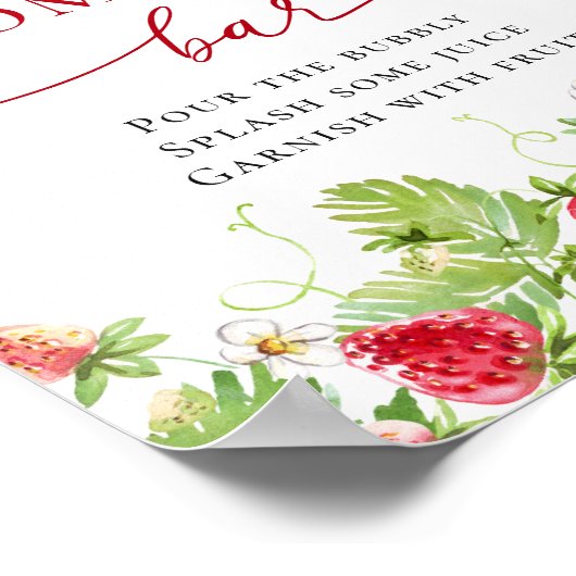 トレンディーメドウいちご赤ちゃんシャワー桃佐バー ポスター (角)