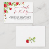 トレンディーメドウ赤ちゃんシャワー用いちご本 エンクロージャーカード (正面/裏面)