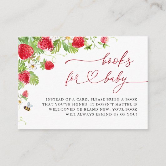 トレンディーメドウ赤ちゃんシャワー用いちご本 エンクロージャーカード (正面)