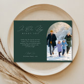 トレンディーメリーエラウィンターファミリーアーチフォトグリーン シーズンカード