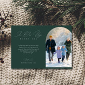 トレンディーメリーエラウィンターファミリーアーチフォトグリーン シーズンカード