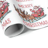 トレンディーメリークリスマスサンタスリートインディア ラッピングペーパー (ロールコーナー)