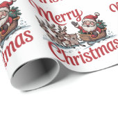 トレンディーメリークリスマスサンタスリートインディア ラッピングペーパー (ロールコーナー)