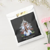 トレンディーメリークリスマスツリーシルエットフォトグレー フェイバーバッグ (封をした状態)