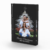 トレンディーメリークリスマスツリーシルエットフォトグレー フォトブロック (右)