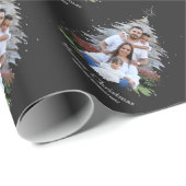 トレンディーメリークリスマスツリーシルエットフォトグレー ラッピングペーパー (ロールコーナー)