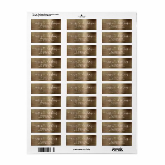 トレンディーメリークリスマスハートスクリプトメタリック金ゴールド ラベル (フルシート)