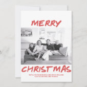 トレンディーメリークリスマスフォトカード |赤 シーズンカード (正面)