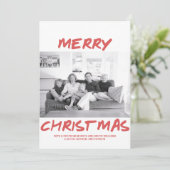 トレンディーメリークリスマスフォトカード |赤 シーズンカード (スタンド正面)