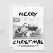 トレンディーメリークリスマスフォトカード |黒 シーズンカード (正面)