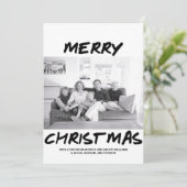 トレンディーメリークリスマスフォトカード |黒 シーズンカード (スタンド正面)