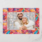 トレンディーメリークリスマスフォト 箔シーズンカード (裏面)