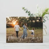 トレンディーメリークリスマス書道2写真 シーズンカード (スタンド正面)