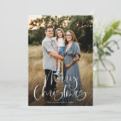 トレンディーメリークリスマス書道2写真 シーズンカード (スタンド正面)