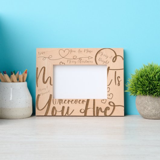 トレンディーメリークリスマス私のものだ レーザー彫刻フレーム (正面)