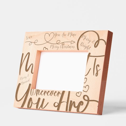 トレンディーメリークリスマス私のものだ レーザー彫刻フレーム (左)