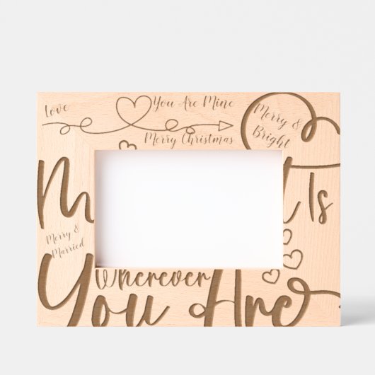 トレンディーメリークリスマス私のものだ レーザー彫刻フレーム (正面)