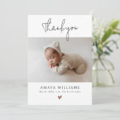 トレンディーモカハート2モダンフォトベビーシャワー サンキューカード (スタンド正面)