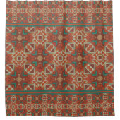 トレンディーモザイク先住民アメリカインディアン部族パターン シャワーカーテン (正面)