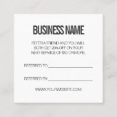 トレンディーモダンが友人/紹介カードを参照 スクエア名刺 (裏面)