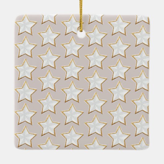 トレンディーモダンのクリスマスカップルの写真 セラミックオーナメント (裏面)