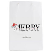 トレンディーモダンのソバメリーークリスマス ミディアムペーパーバッグ (正面)