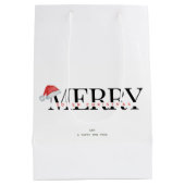 トレンディーモダンのソバメリーークリスマス ミディアムペーパーバッグ (裏面)