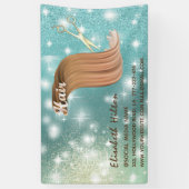 トレンディーモダンのヘアロきらめくゴ 横断幕 (縦)