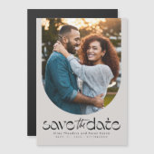 トレンディーモダンの曲線写真の日付を保存 マグネット招待状 (正面/裏面)