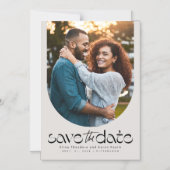 トレンディーモダンの曲線写真の日付を保存 マグネット招待状 (正面)