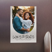 トレンディーモダンの曲線写真の日付を保存 マグネット招待状