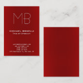 トレンディーモダンの赤い名刺 名刺 (正面/裏面)