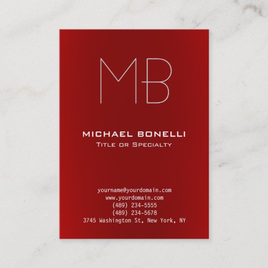 トレンディーモダンの赤い名刺 名刺 (正面)