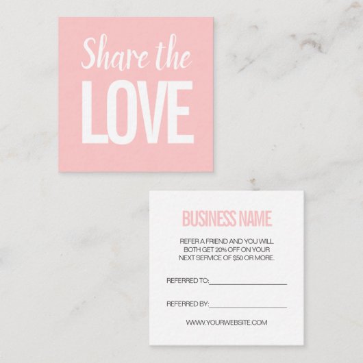 トレンディーモダンは友人のピンクの名刺を参照 スクエア名刺 (正面/裏面)