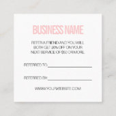 トレンディーモダンは友人のピンクの名刺を参照 スクエア名刺 (裏面)