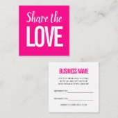 トレンディーモダンは友人のピンクの紹介カードを参照する スクエア名刺 (正面/裏面)