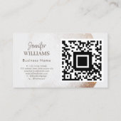 トレンディーモダンまつ毛エクステンションQRコード金ゴールド 名刺 (裏面)