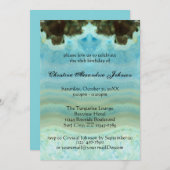 トレンディーモダンアクアブルークリスタルスウィート16 招待状 (正面/裏面)