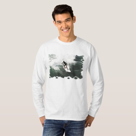 トレンディーモダンアポップ・アートのルエレガントサーファーテンプレート Tシャツ (正面フル)