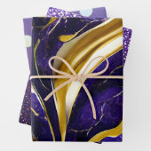 トレンディーモダンアムネスティ・パープルマルチパターン（の模様が）ある ラッピングペーパーシート (インサイチュ)